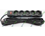  DEFENDER 5 m, 5 socket, ES largo, Black