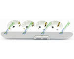 Колодка удлинителя с заземлением на 4 гнезда белая Viko Multi-Let 90114400