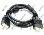 Шнур VGA-VGA ULT-unite 3+9, с фильтрами, gold, 1,5м, чёрный (5-0750-1)